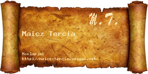 Maicz Tercia névjegykártya